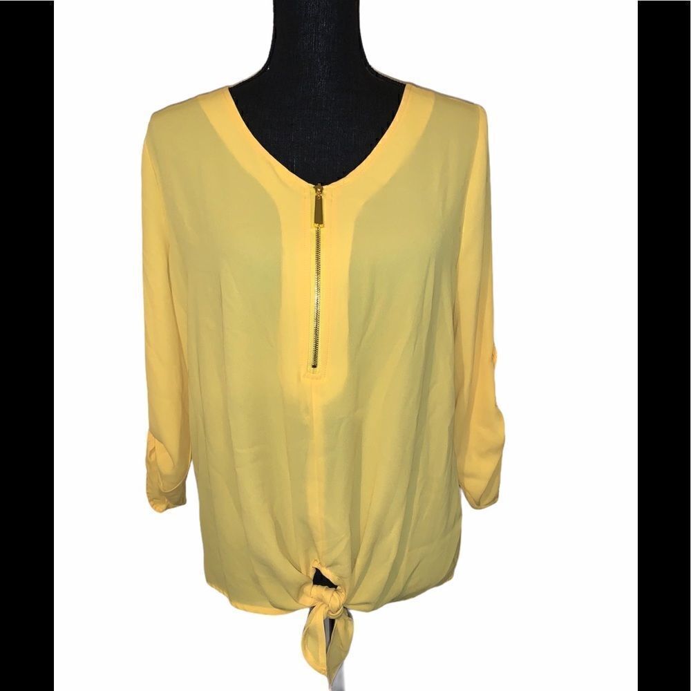 Tacera Long Sleeve Tie Waist Blouse